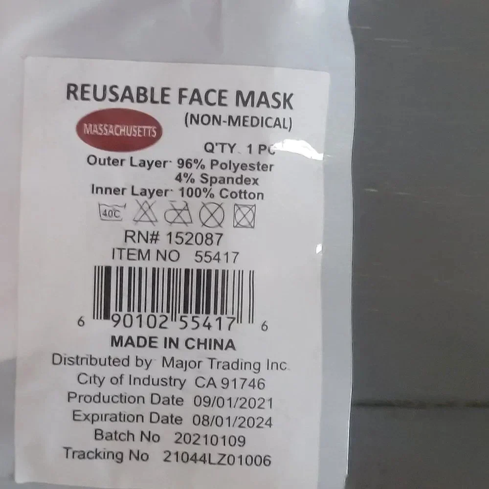 Massachusetts Reusable Face Mask For Unisex